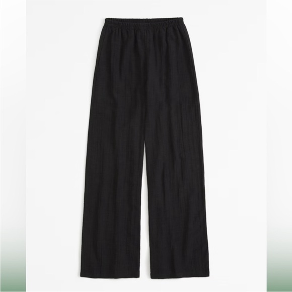 Abercrombie Crinkle Textured Wide Leg Pant - Picture 5 of 6